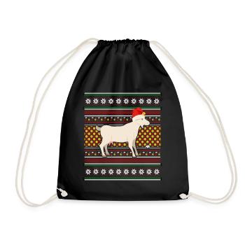 Moche pull de Noël Tshirt Chèvre de Noël - Sac de sport léger - noir - Devant