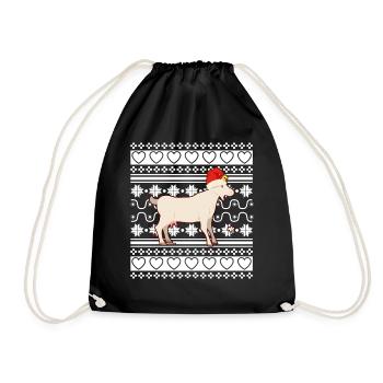 Pull de Noël laid Tshirt Chèvre de Noël - Sac de sport léger - noir - Devant