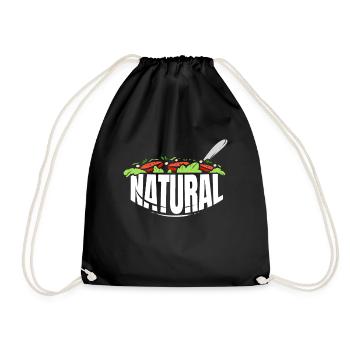 My Meal Is Vegetarian And Natural, Go Vegan - Drawstring Bag - black - Front