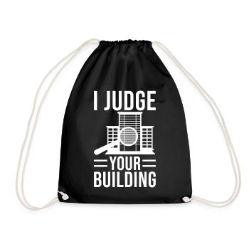 Building Inspector Gift - Drawstring Bag - black - Front