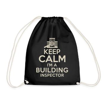 Building inspector Spruch - Drawstring Bag - black - Front