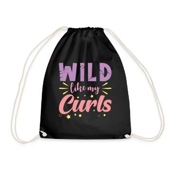 Locken Haare Wild wie meine Locken - Turnbeutel - Schwarz - Vorne