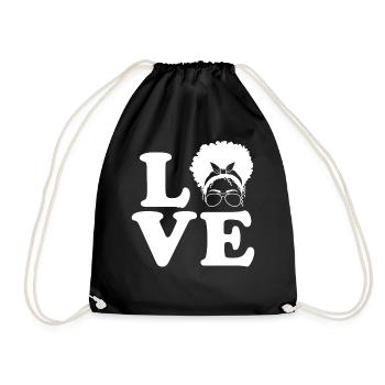 Boucles Tête bouclée Cheveux bouclés Femme - Sac de sport léger - noir - Devant