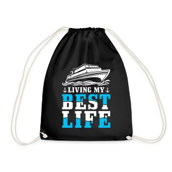 Captain Boat Inspirational Quote - Drawstring Bag - black - Front