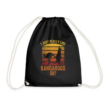 I just like kangaroos very much kangaroo animal - Drawstring Bag - black - Front