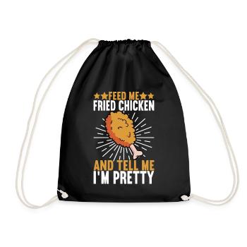 Fried Chicken Fast Food - Drawstring Bag - black - Front