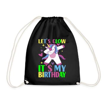 Licorne d’anniversaire - Sac de sport léger - noir - Devant
