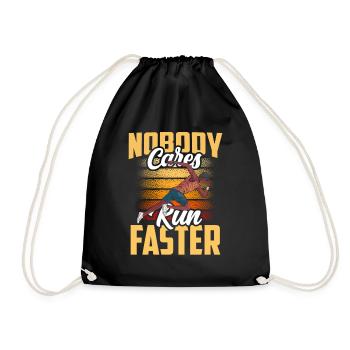 No one cares about running fast runners - Drawstring Bag - black - Front