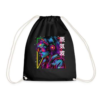Cyberpop Girl Urban Japanese Streetwear Esthétique - Sac de sport léger - noir - Devant