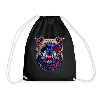 Deutsch Bulldog Sunglasses Pop Art Pet Dog Lover - Drawstring Bag - black - Front