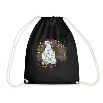 Indische Pfautauben Tauben Weihnachtsoutfit - Turnbeutel - Schwarz - Vorne