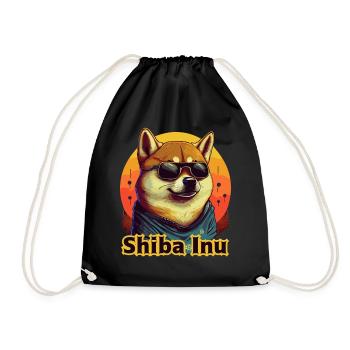 Rétro Shiba Inu Lunettes de soleil Drôle d’amoureux des animaux - Sac de sport léger - noir - Devant