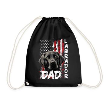 Patriotic Labrador Dad USA American Flag Dog Dad - Turnbeutel - Schwarz - Vorne