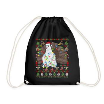 Ugly Christmas Indische Pfautauben Tauben - Turnbeutel - Schwarz - Vorne