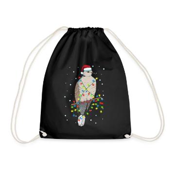 Turteltaube Tauben Weihnachtsoutfit Taubenzüchter - Turnbeutel - Schwarz - Vorne