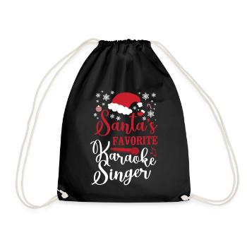 Chanteur de karaoké Noël Père Noël - Sac de sport léger - noir - Devant