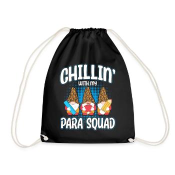 Chillin With My Para Squad - Drawstring Bag - black - Front