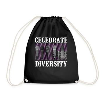 Karaoke Singer Microphone Vocalist - Drawstring Bag - black - Front