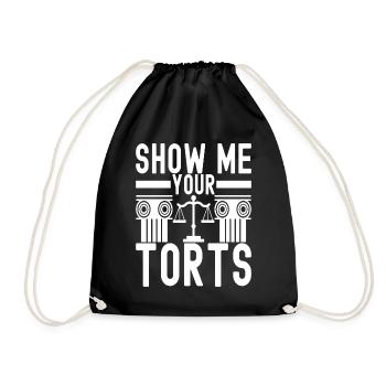 Law Student Judge Public Prosecutor - Drawstring Bag - black - Front