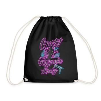 Karaoke Singer 80s Retro Crazy - Turnbeutel - Schwarz - Vorne