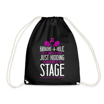 Karaoke Singer Karaoke-A-Holic On - Drawstring Bag - black - Front