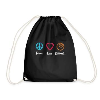 Peace Love Billiards - Drawstring Bag - black - Front