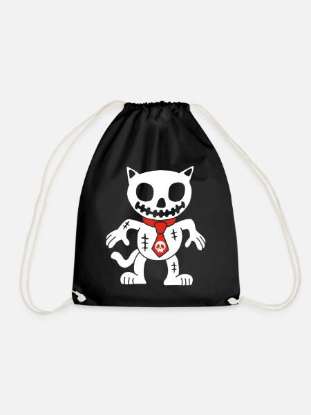 Weiße Katze Voodoo Puppe - Turnbeutel - Schwarz