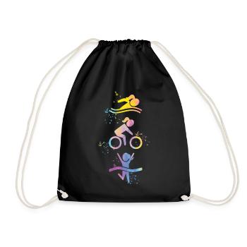 Watercolor Women's Triathlon - Drawstring Bag - black - Front