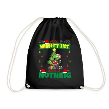 On The Naughty List And I Regret Nothing Santa - Drawstring Bag - black - Front