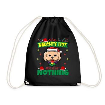 On The Naughty List And I Regret Nothing Santa - Drawstring Bag - black - Front