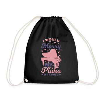 Piano Saying - Drawstring Bag - black - Front