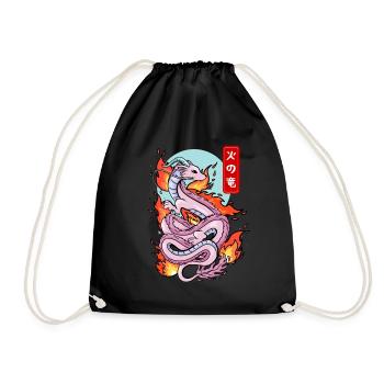 Japanischer Feuerdrache Elementarer Mythos - Turnbeutel - Schwarz - Vorne