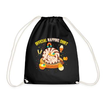 Official Napping Shirt Sleepy Cat Easter - Drawstring Bag - black - Front