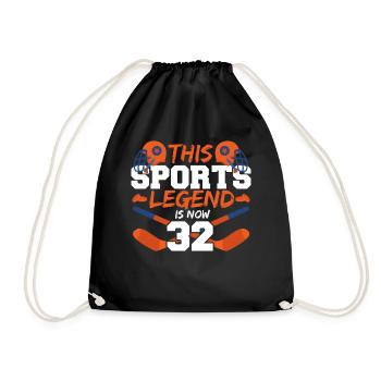 Diese Sportlegende Ist Jetzt 32, Eishockeyspiel - Turnbeutel - Schwarz - Vorne