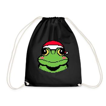 Frog Pixélisé Christmas - Drôle - Sac de sport léger - noir - Devant