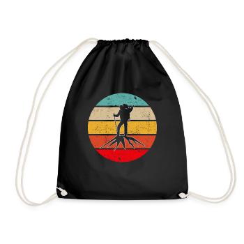 Bergsteigen Retro - Turnbeutel - Schwarz - Vorne