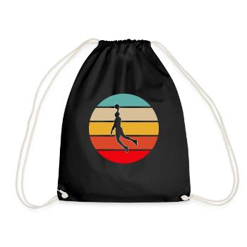 Basketball Retro - Turnbeutel - Schwarz - Vorne