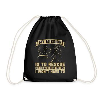 Abandoned Pets My Mission Is To Adopt Animal Lover - Drawstring Bag - black - Front