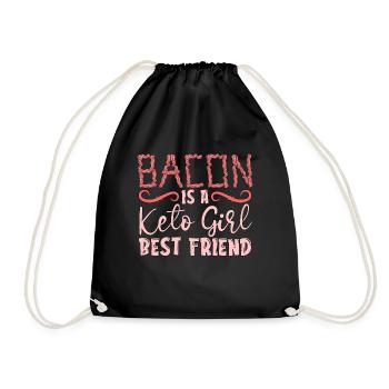 Ketogenic Diet Bacon Is A Keto Girl's Ketosis Keto - Drawstring Bag - black - Front