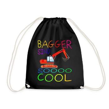 EXCAVATORS ARE SO COOL - Drawstring Bag - black - Front