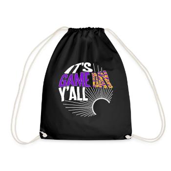 Game Day Shirt, Its Game Day Y'all Purple And - Drawstring Bag - black - Front