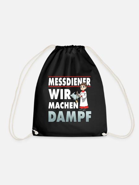 Messdiener Wir machen Dampf - Turnbeutel - Schwarz