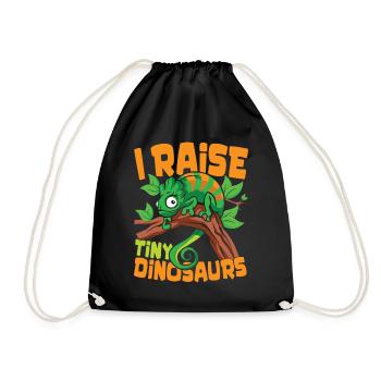 I Raise Tiny Dinosaurs für Reptilienhalter - Turnbeutel - Schwarz - Vorne