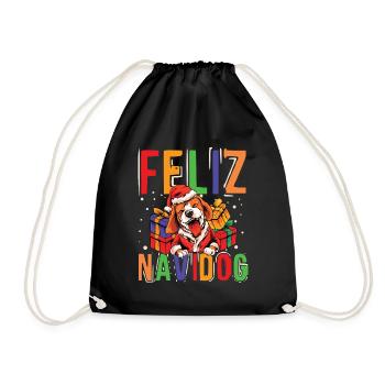 Feliz Navidog Hunde Weihnachten - Turnbeutel - Schwarz - Vorne