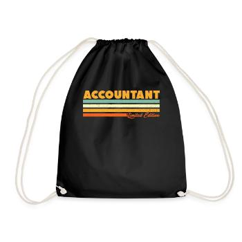 Buchhalter Retro Geschenk - Turnbeutel - Schwarz - Vorne