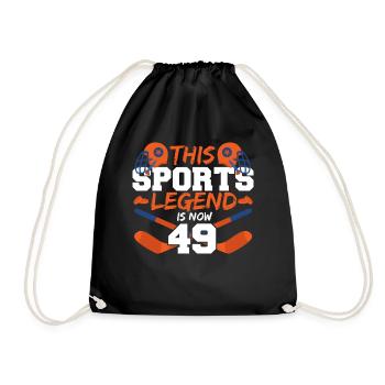 Diese Sportlegende Ist Jetzt 49, Eishockeyspiel - Turnbeutel - Schwarz - Vorne