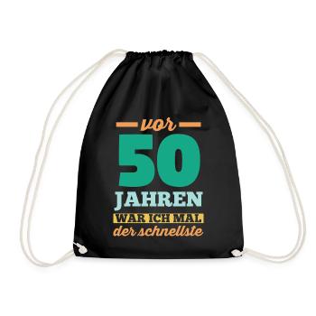 Fünfzig 50 Jahre Fünfzigster Geburtstag - Turnbeutel - Schwarz - Vorne