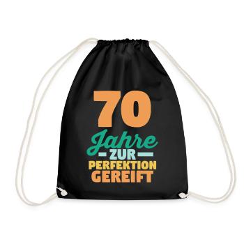 Siebzig Siebzigster 70 Jahre Geburtstag - Turnbeutel - Schwarz - Vorne