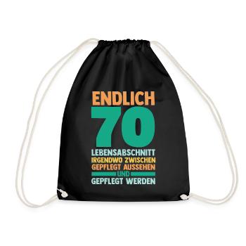 Siebzig Siebzigster 70 Jahre Geburtstag - Turnbeutel - Schwarz - Vorne