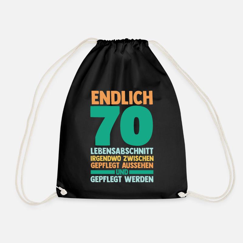 Siebzig Siebzigster 70 Jahre Geburtstag - Turnbeutel - Schwarz